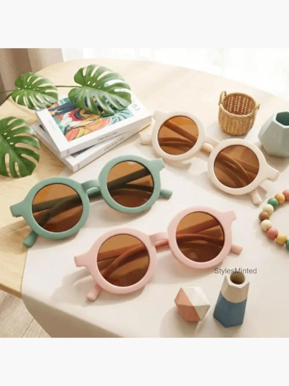 3 Pack UV400 Round Sunglasses for Kids Outdoor Play